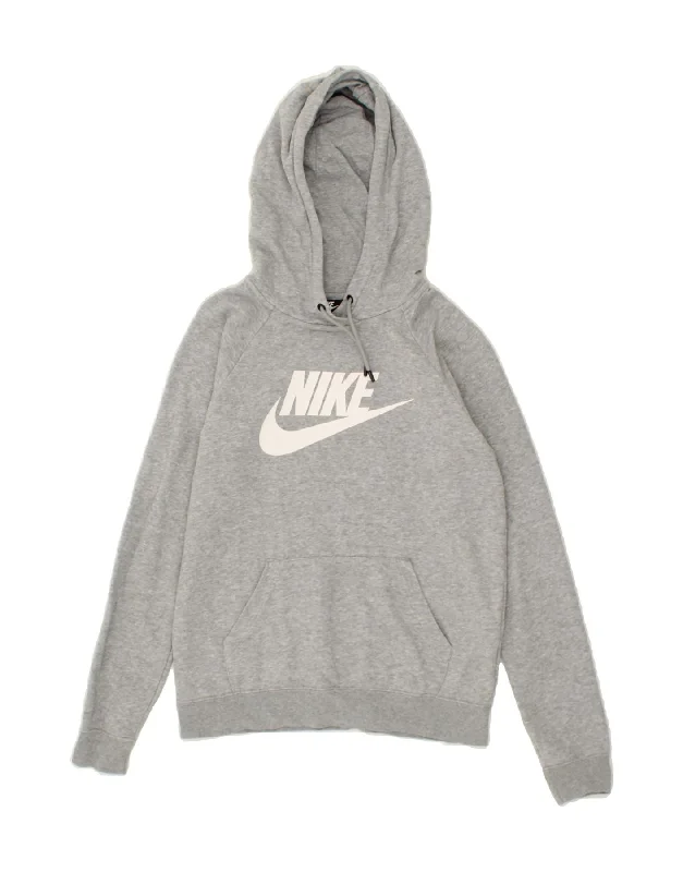 NIKE Womens Graphic Hoodie Jumper UK 10 Small Grey Cotton Hoodie with Snap Buttons Easy Quick NIKE Womens Graphic Hoodie Jumper UK 10 Small Grey Cotton Hoodie with Snap Buttons Easy Quick