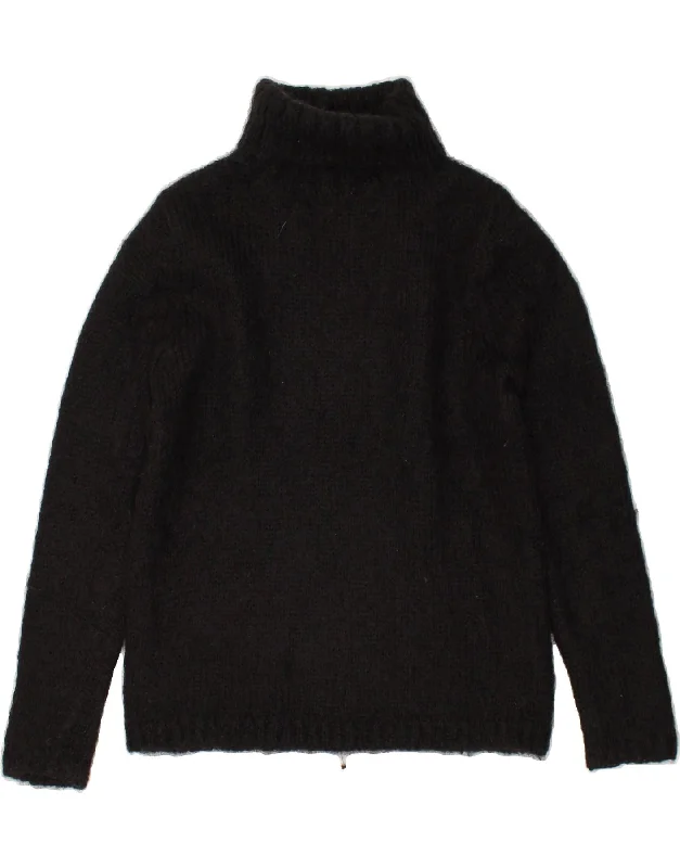 VOICE OF EUROPE Womens Roll Neck Jumper Sweater UK 14 Medium Black Mohair Wool Fabric Cashmere Fabric Tweed Fabric VOICE OF EUROPE Womens Roll Neck Jumper Sweater UK 14 Medium Black Mohair Wool Fabric Cashmere Fabric Tweed Fabric