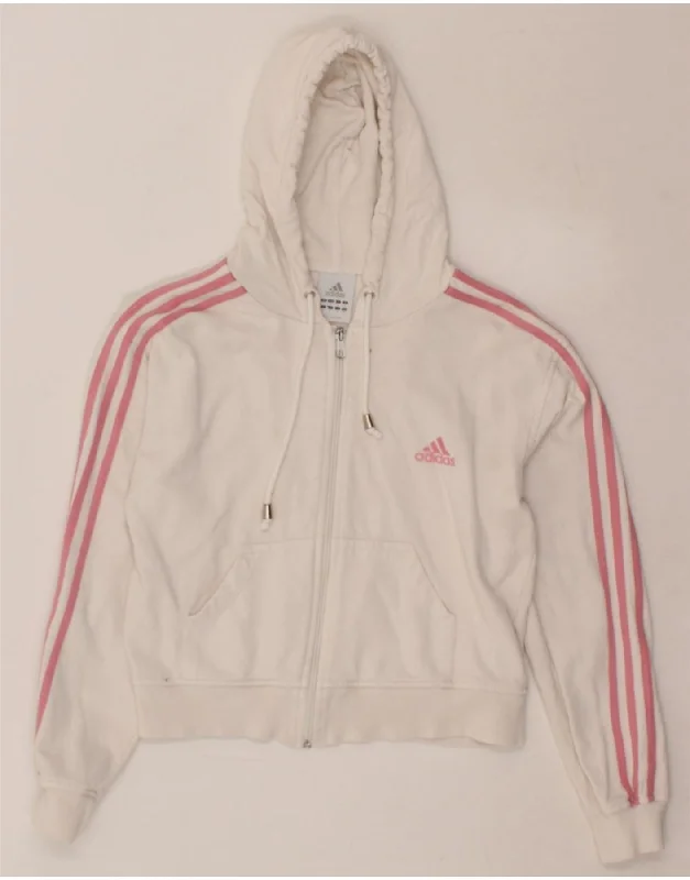 ADIDAS Womens Crop Zip Hoodie Sweater UK 10 Small White Cotton Rayon Fabric Velvet Fabric Corduroy Fabric ADIDAS Womens Crop Zip Hoodie Sweater UK 10 Small White Cotton Rayon Fabric Velvet Fabric Corduroy Fabric