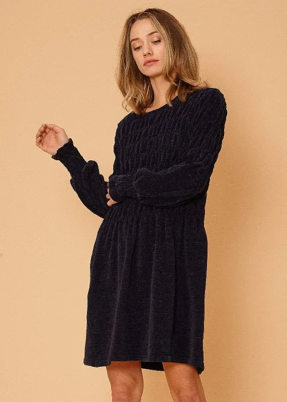 Women's Midnight Sweater Dress in Midnight by Shop at Konus High Neck Crew Neck V-Neck Women's Midnight Sweater Dress in Midnight by Shop at Konus High Neck Crew Neck V-Neck