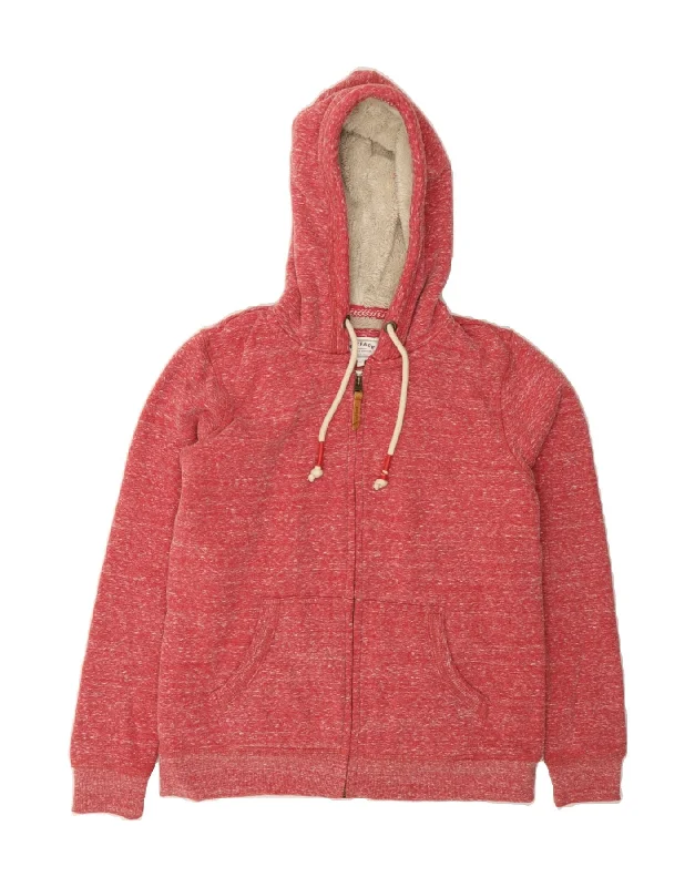 FAT FACE Womens Zip Hoodie Sweater UK 10 Small Pink Flecked Polyester Hoodie with Camouflage Military Edgy FAT FACE Womens Zip Hoodie Sweater UK 10 Small Pink Flecked Polyester Hoodie with Camouflage Military Edgy