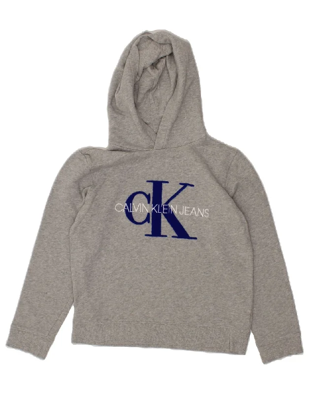 CALVIN KLEIN JEANS Womens Graphic Hoodie Jumper UK 14 Medium Grey Cotton Hoodie with Half-Zip Sporty Casual CALVIN KLEIN JEANS Womens Graphic Hoodie Jumper UK 14 Medium Grey Cotton Hoodie with Half-Zip Sporty Casual