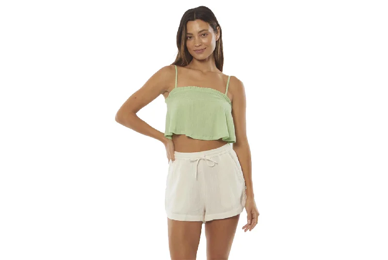 ALOHA SEA WOVEN TANK white tank top
