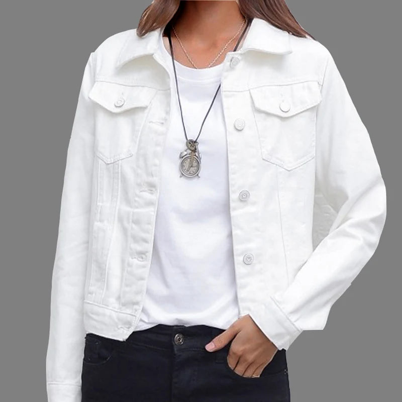 New Women's Denim Jacket Spring and Autumn 2022 Casual Short Denim Jacket Women's Korean Version Solid Color Jacket Clothes Knit Fabric Woven Fabric Fleece Fabric New Women's Denim Jacket Spring and Autumn 2022 Casual Short Denim Jacket Women's Korean Version Solid Color Jacket Clothes Knit Fabric Woven Fabric Fleece Fabric