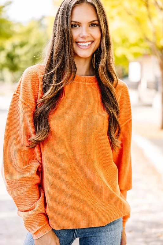 You're So Classic Burnt Orange Corded Sweatshirt Hoodie with Rhinestones Sparkly Elegant You're So Classic Burnt Orange Corded Sweatshirt Hoodie with Rhinestones Sparkly Elegant