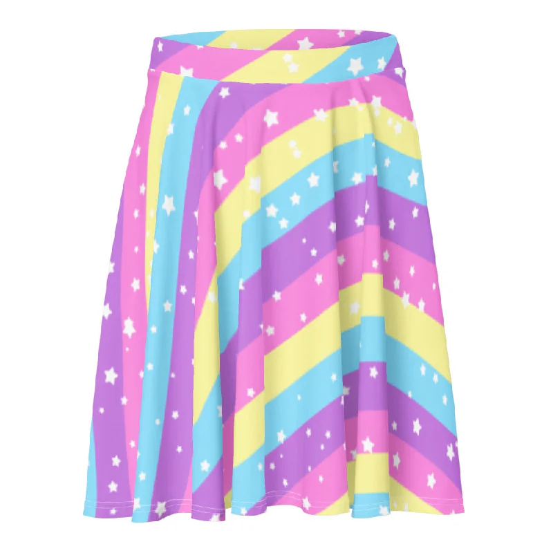 Starry Party Rainbow Skater Skirt corduroy skirt cozy
