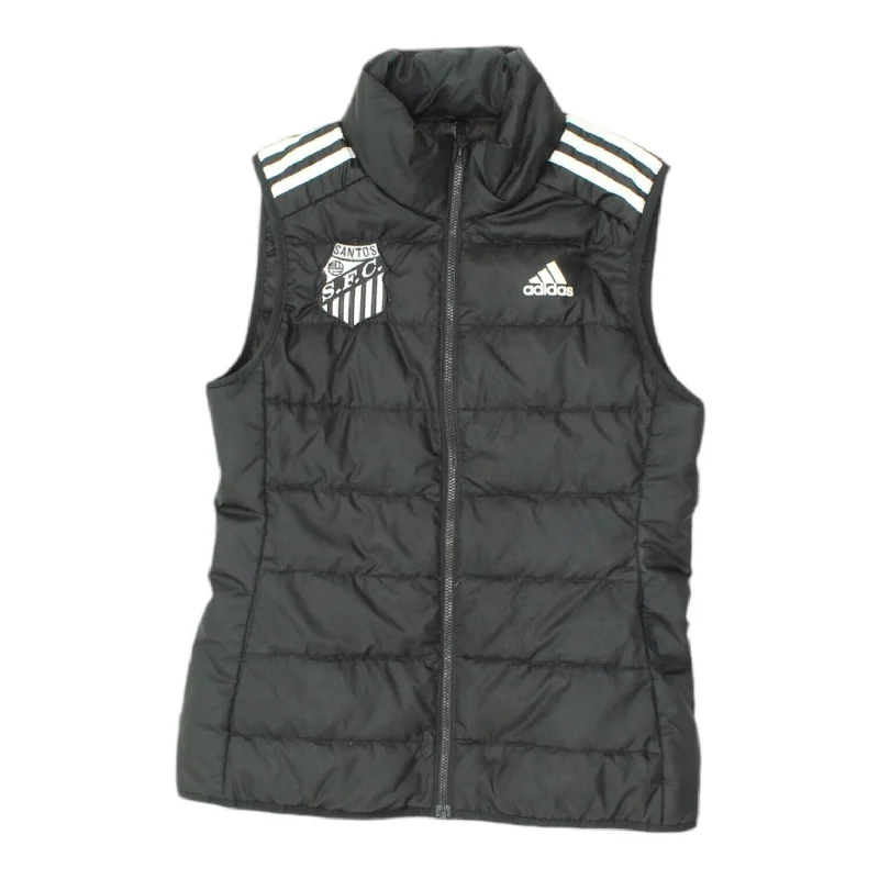 Santos Womens Black Adidas Puffer Gilet | Brazilian Football Sleeveless Jacket Jacket Blazer Coat Santos Womens Black Adidas Puffer Gilet | Brazilian Football Sleeveless Jacket Jacket Blazer Coat