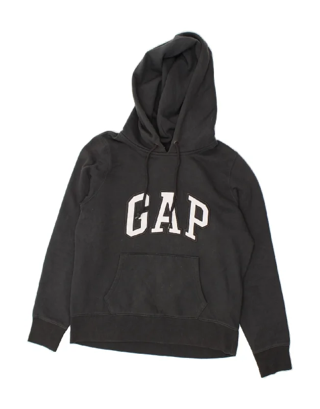 GAP Womens Graphic Hoodie Jumper UK 14 Medium Black Cotton Hoodie with Typography Text Message GAP Womens Graphic Hoodie Jumper UK 14 Medium Black Cotton Hoodie with Typography Text Message