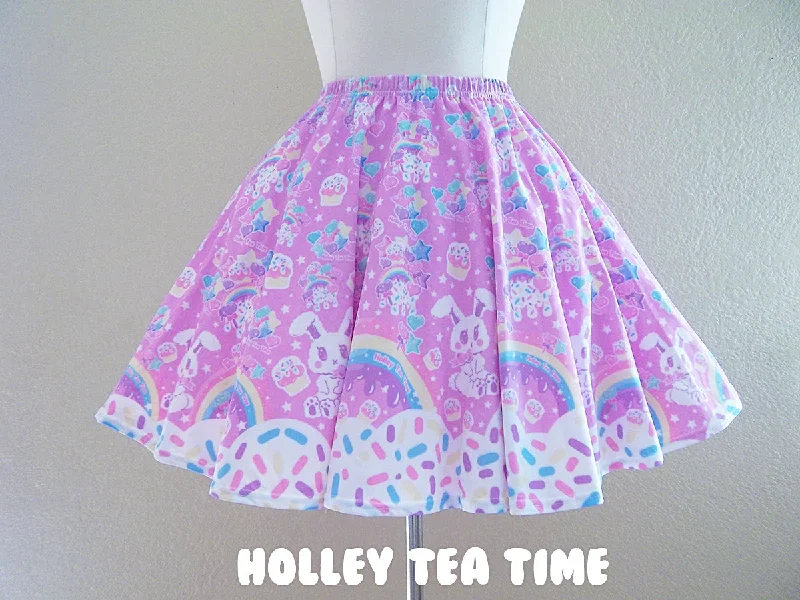 Rainbow Sweets pink skater skirt [made to order] chiffon skirt lightweight