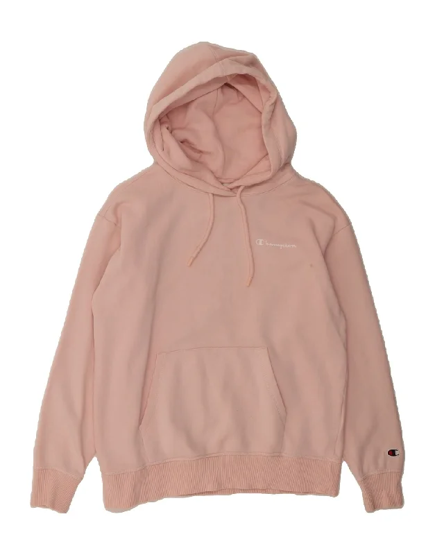 CHAMPION Womens Oversized Hoodie Jumper UK 10 Small Pink Cotton Hoodie with Button Classic Timeless CHAMPION Womens Oversized Hoodie Jumper UK 10 Small Pink Cotton Hoodie with Button Classic Timeless