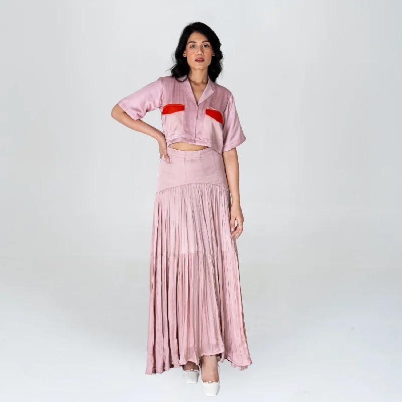 Pink Skirt |  Bemberg Modal | Hand-Crafted | Tailored fit | Modern Chic denim skirt fashionable