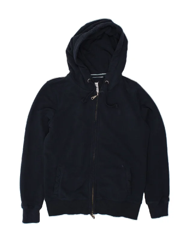 FAT FACE Womens Zip Hoodie Sweater UK 14 Large Navy Blue Cotton Silk Blend Satin Velvet FAT FACE Womens Zip Hoodie Sweater UK 14 Large Navy Blue Cotton Silk Blend Satin Velvet