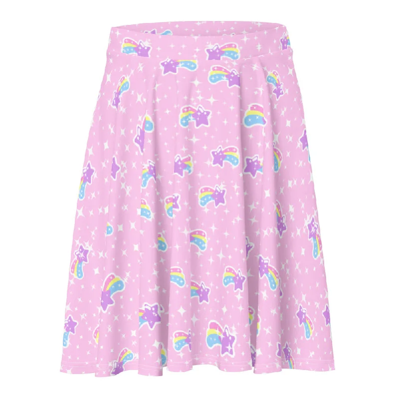 Bubblegum Bunny Shooting Stars Skater Skirt silk skirt sleek