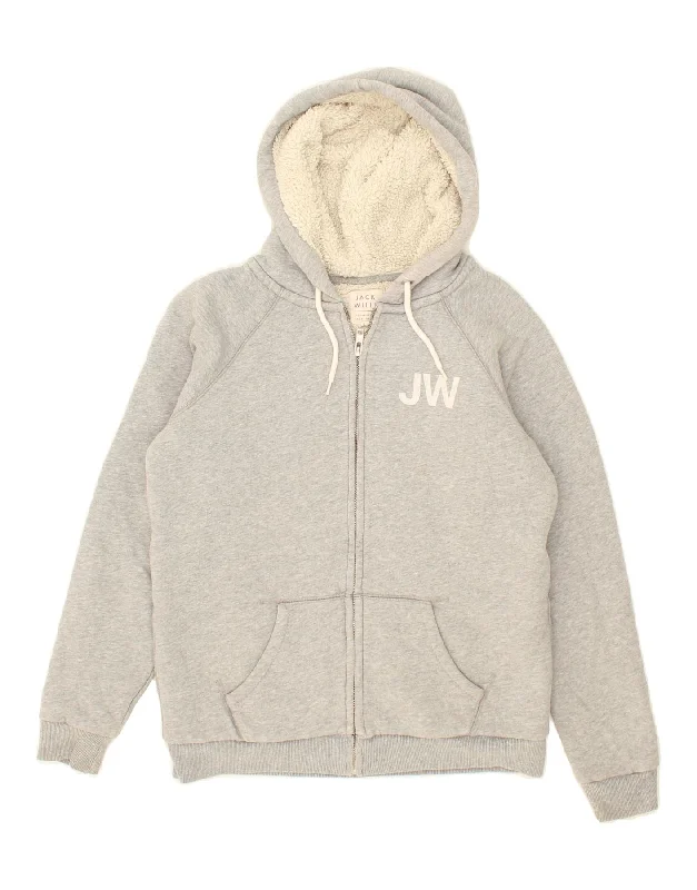 JACK WILLS Womens Zip Hoodie Sweater UK 10 Small Grey Cotton Layered Multi-layer Single Layer JACK WILLS Womens Zip Hoodie Sweater UK 10 Small Grey Cotton Layered Multi-layer Single Layer