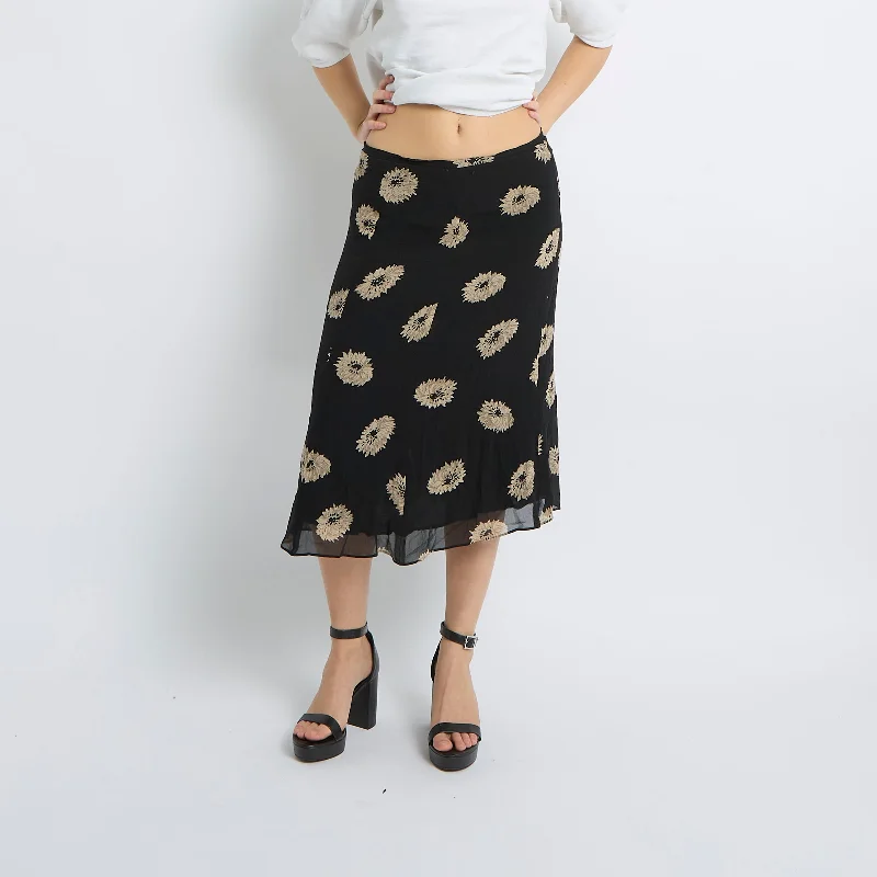 Graphic Detail Mesh Midi Skirt - UK 10 casual skirt length