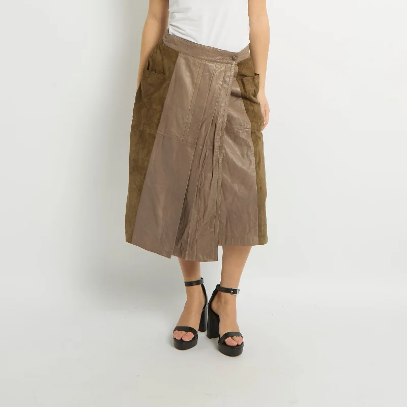 Suede Maxi Skirt - UK 12 denim skirt fashionable
