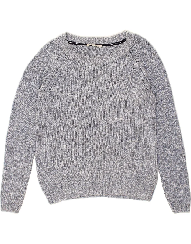 FAT FACE Womens Boat Neck Jumper Sweater UK 14 Medium Blue Flecked Cotton Faux Fur Fabric Real Fur Fabric Shearling Fabric FAT FACE Womens Boat Neck Jumper Sweater UK 14 Medium Blue Flecked Cotton Faux Fur Fabric Real Fur Fabric Shearling Fabric