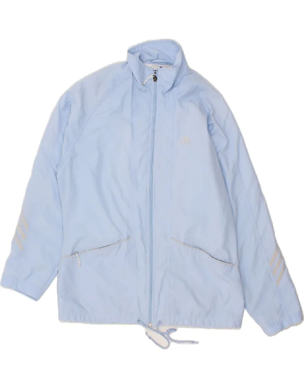 ADIDAS Womens Windbreaker Jacket UK 14 Large Blue Polyester Print Jacket Jacquard Jacket Patchwork Jacket ADIDAS Womens Windbreaker Jacket UK 14 Large Blue Polyester Print Jacket Jacquard Jacket Patchwork Jacket