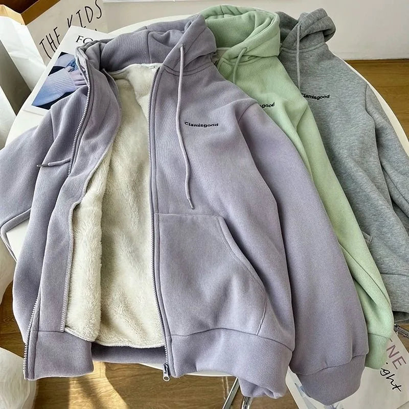 Cozy Fuzzy Hooded Jacket for Women - Zip Up, Drawstring Long Sleeve, Solid Color Outerwear - Stylish, Versatile & Warm Satin Jacket Silk Jacket Chiffon Jacket Cozy Fuzzy Hooded Jacket for Women - Zip Up, Drawstring Long Sleeve, Solid Color Outerwear - Stylish, Versatile & Warm Satin Jacket Silk Jacket Chiffon Jacket