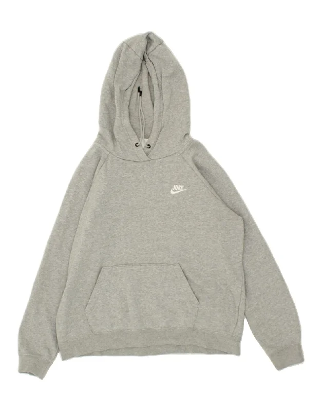 NIKE Womens Hoodie Jumper UK 16 Large Grey Cotton Hoodie with Full-Zip Functional Layering NIKE Womens Hoodie Jumper UK 16 Large Grey Cotton Hoodie with Full-Zip Functional Layering