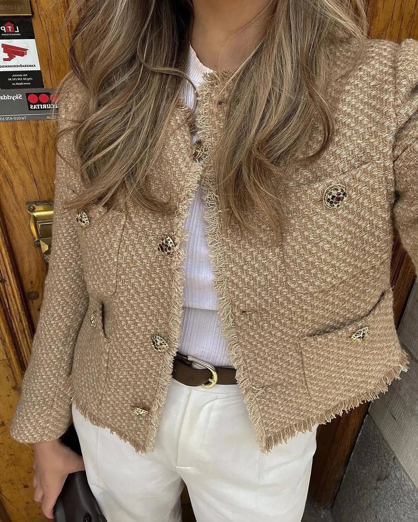 Chic Female Tweed Basic Jacket Coat Women Clothing Woolen Outerwear Long Sleeve Front Button Female Outerwear Chic Tops Trench Coat Raincoat Waterproof Jacket Chic Female Tweed Basic Jacket Coat Women Clothing Woolen Outerwear Long Sleeve Front Button Female Outerwear Chic Tops Trench Coat Raincoat Waterproof Jacket