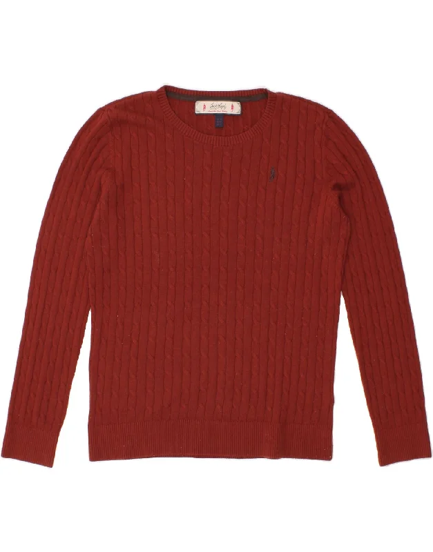 JACK MURPHY Womens Crew Neck Jumper Sweater UK 16 Large Maroon Cotton Glossy Satin Silk JACK MURPHY Womens Crew Neck Jumper Sweater UK 16 Large Maroon Cotton Glossy Satin Silk