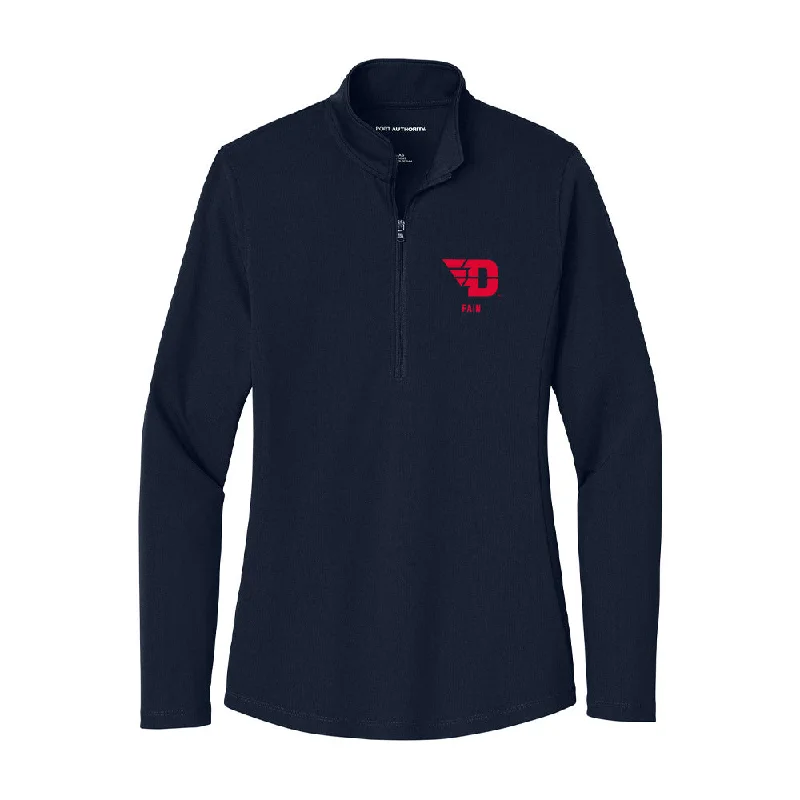 Dayton - NCAA Women's Soccer : Liviya Fain - Women's Lightweight Quarter Zip Jacket Front Pockets Side Pockets Patch Pockets Dayton - NCAA Women's Soccer : Liviya Fain - Women's Lightweight Quarter Zip Jacket Front Pockets Side Pockets Patch Pockets