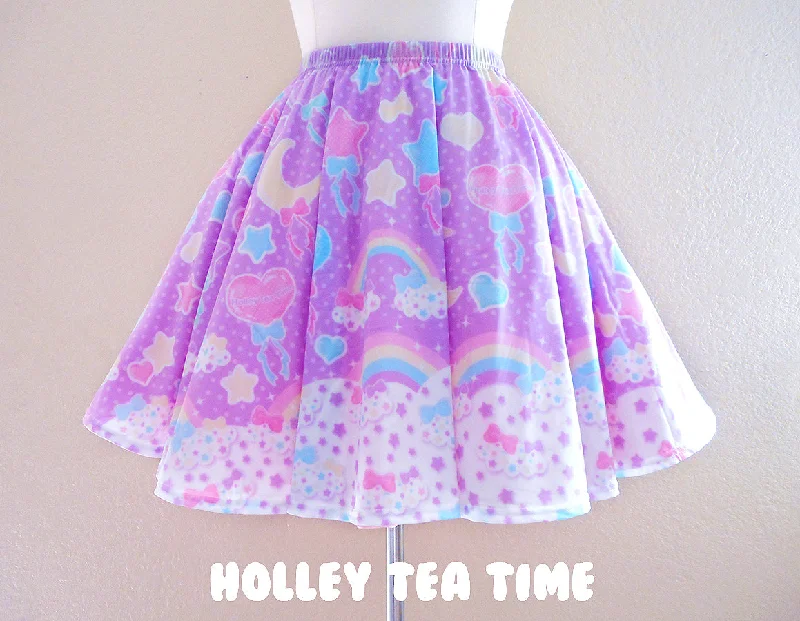 Pastel Party Lavender Mini Skater Skirt pencil skirt chic