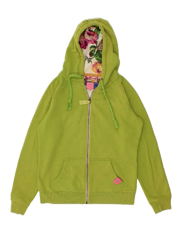 JOULES Womens Zip Hoodie Sweater UK 12 Medium Green Cotton Hoodie with Bell Sleeves Flared Feminine JOULES Womens Zip Hoodie Sweater UK 12 Medium Green Cotton Hoodie with Bell Sleeves Flared Feminine