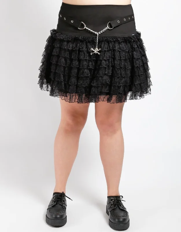CURVE LACE TO LACE SKIRT zip skirt side