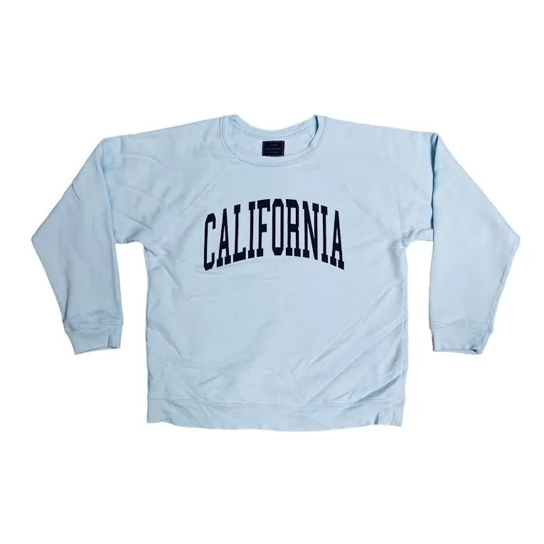 UNISEX VINTAGE BLUE CALIFORNIA SWEATSHIRT Hoodie with Zipper Placket Modern Functional UNISEX VINTAGE BLUE CALIFORNIA SWEATSHIRT Hoodie with Zipper Placket Modern Functional