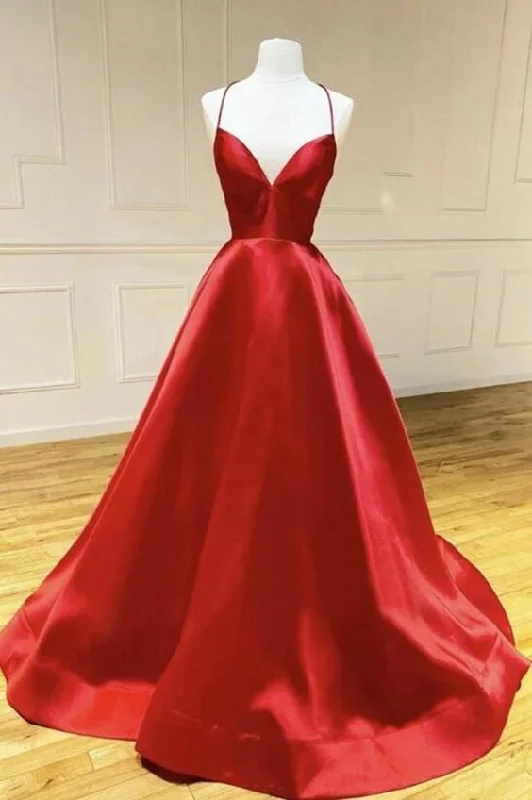 Simple Red Prom Dress Long cg21572
