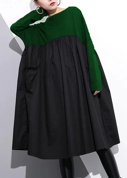 stylish green cotton shift dress plus size cotton clothing dress Elegant high waist patchwork cotton dress stylish green cotton shift dress plus size cotton clothing dress Elegant high waist patchwork cotton dress