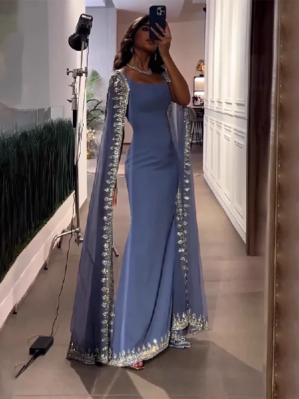 Chic Sheath/Column High Neck Long Evening Dresses Luxury Beaded Evening Gowns sew03374 Chic Sheath/Column High Neck Long Evening Dresses Luxury Beaded Evening Gowns sew03374