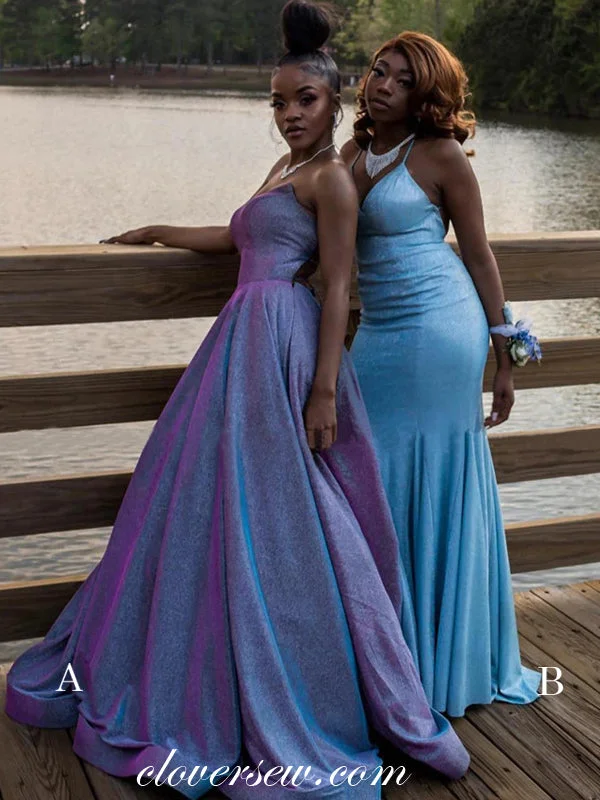 Fashion Shiny Satin Mismatched Prom Dresses, CP0266