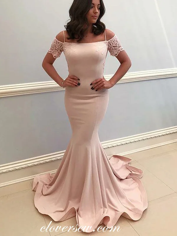 Off The Shoulder Spaghetti Strap Mermaid Prom Dresses,CP0240