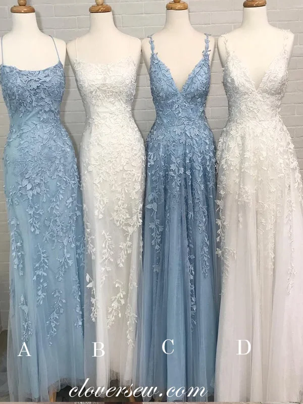 Fashion Lace Applique Mismatched Prom Dresses For Teens, CP0244
