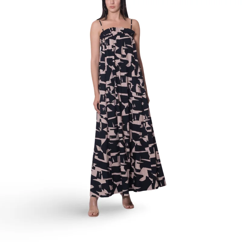 Sleeveless Printed Long Dress
