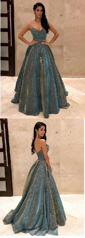 Sparkling sequin Puffy A line prom dresses ,Backless Peacock Prom Dress Strapless Shining Open Back party gown for women cg21453 Sparkling sequin Puffy A line prom dresses ,Backless Peacock Prom Dress Strapless Shining Open Back party gown for women cg21453