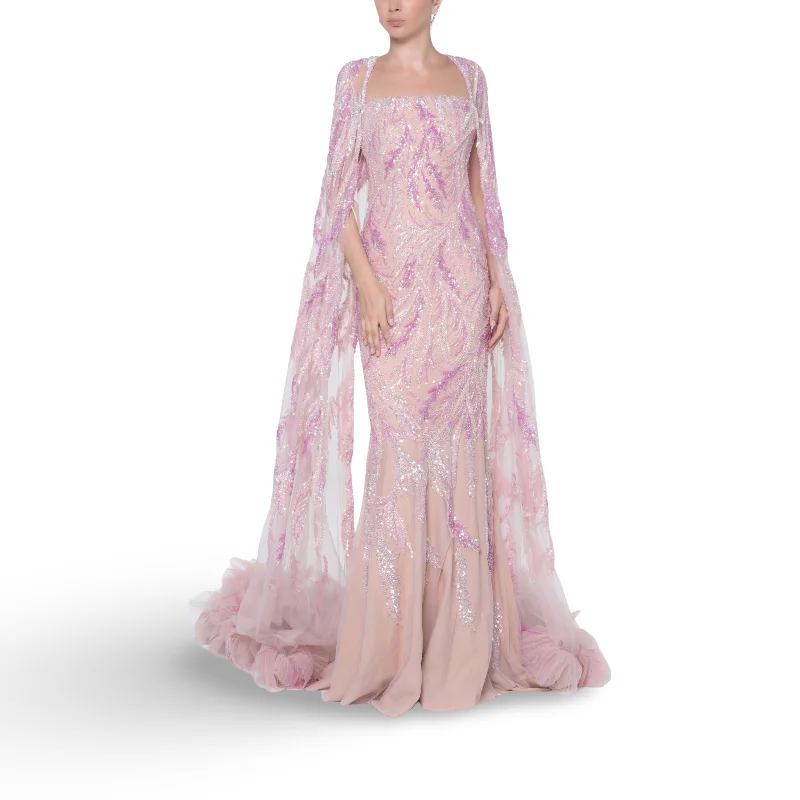 Embroidered Silver Mermaid Dress