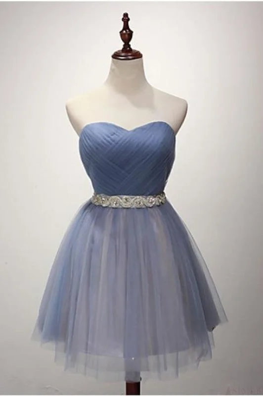 A-line Strapless Short Tulle Sash Homecoming Cocktail Party Dresses for Teens Tunics Top rated A-line Strapless Short Tulle Sash Homecoming Cocktail Party Dresses for Teens Tunics Top rated