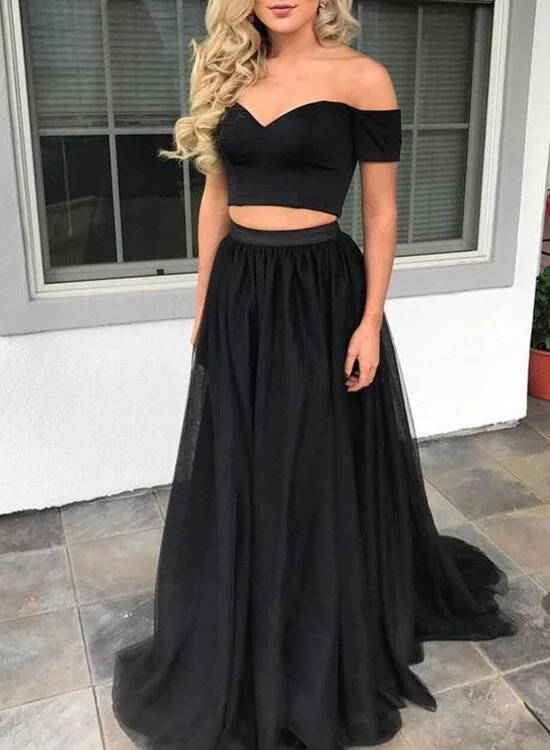 Black Prom Dresses, Two piece Prom Dresses , Formal Dresses, Party Dresses Tunics Fall fleece Black Prom Dresses, Two piece Prom Dresses , Formal Dresses, Party Dresses Tunics Fall fleece