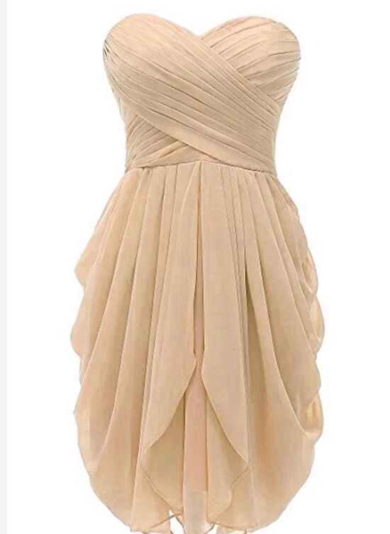 Champagne Short Chiffon Bridesmaid Dresses, Bridesmaid Dress , Lovely Party Dresses Tunics Mesh breathable Champagne Short Chiffon Bridesmaid Dresses, Bridesmaid Dress , Lovely Party Dresses Tunics Mesh breathable