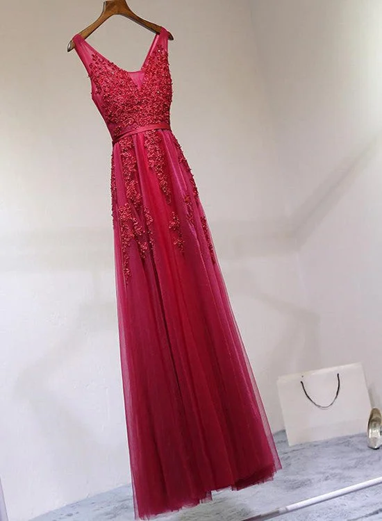 Charming Tulle Prom Dresses , Dark Red Formal Dresses, Evening Party Dresses Tunics New arrival Charming Tulle Prom Dresses , Dark Red Formal Dresses, Evening Party Dresses Tunics New arrival