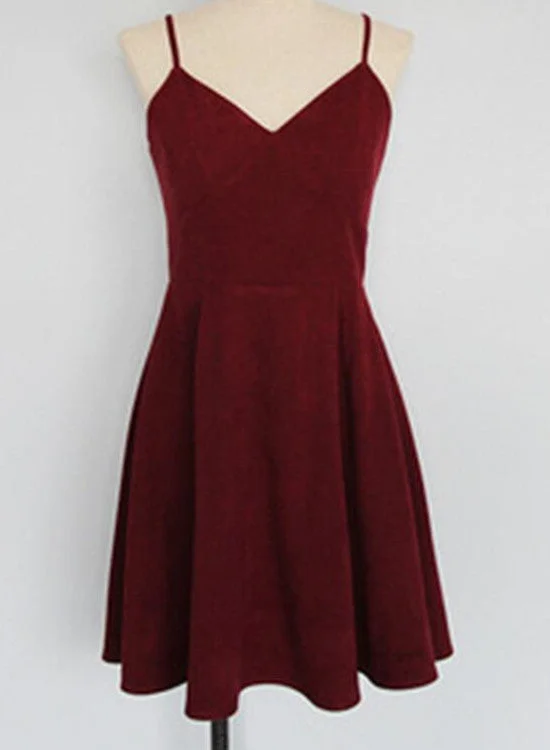Lovely Short Homecoming Dresses, Wine Red Straps V-neckline Prom Dresses, Party Dresses Tunics Bestseller popular Lovely Short Homecoming Dresses, Wine Red Straps V-neckline Prom Dresses, Party Dresses Tunics Bestseller popular