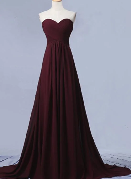 Maroon Long Sweetheart Chiffon Prom Dresses, Pretty Party Dresses, Maroon Bridesmaid Dresses Tunics Travel practical Maroon Long Sweetheart Chiffon Prom Dresses, Pretty Party Dresses, Maroon Bridesmaid Dresses Tunics Travel practical