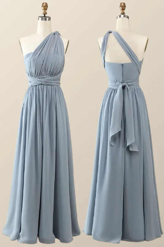 Misty Blue Chiffon A-Line Convertible Long Party Dress Bridesmaid Dress,DP1816 Tunics Sale discount Misty Blue Chiffon A-Line Convertible Long Party Dress Bridesmaid Dress,DP1816 Tunics Sale discount