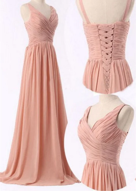 Pink Chiffon Bridesmaid Dresses Lace-Up, Pink Simple Prom Gowns, Party Dresses for Women Tunics Favorite customer Pink Chiffon Bridesmaid Dresses Lace-Up, Pink Simple Prom Gowns, Party Dresses for Women Tunics Favorite customer