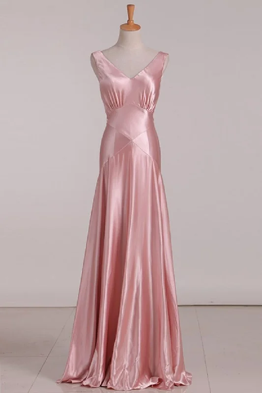 Pink V Neck Satin Backless Long Party Dress Bridesmaid Dress,DP1577 Tunics Versatile stylish Pink V Neck Satin Backless Long Party Dress Bridesmaid Dress,DP1577 Tunics Versatile stylish