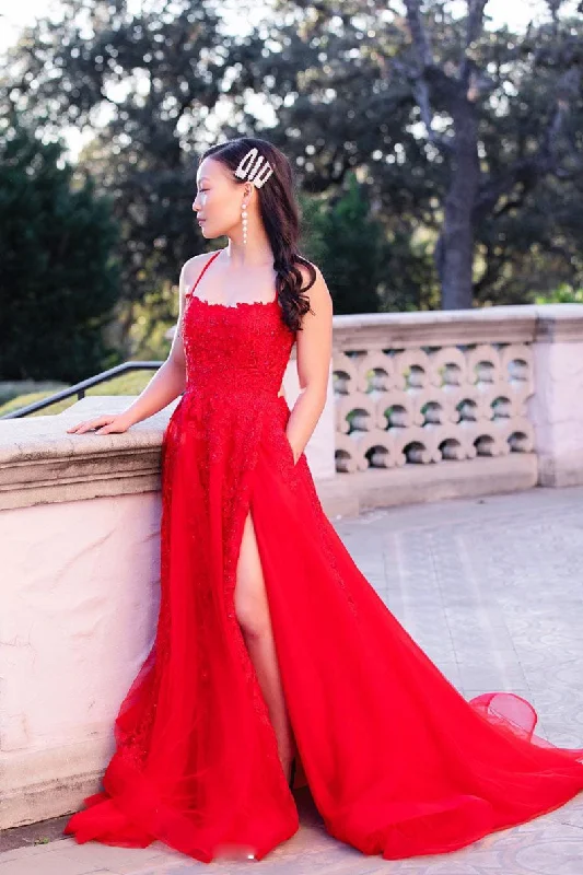 Red tulle lace long prom dress backless lace long evening dress Tunics Favorite customer Red tulle lace long prom dress backless lace long evening dress Tunics Favorite customer